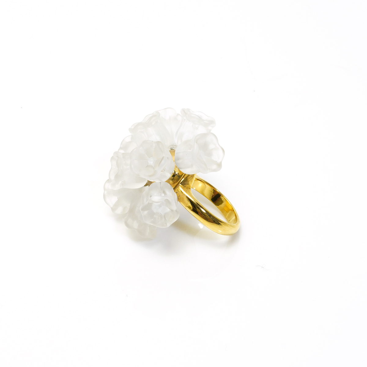 lalikmyuge ring .... bell orchid ring 9 number LALIQUE
