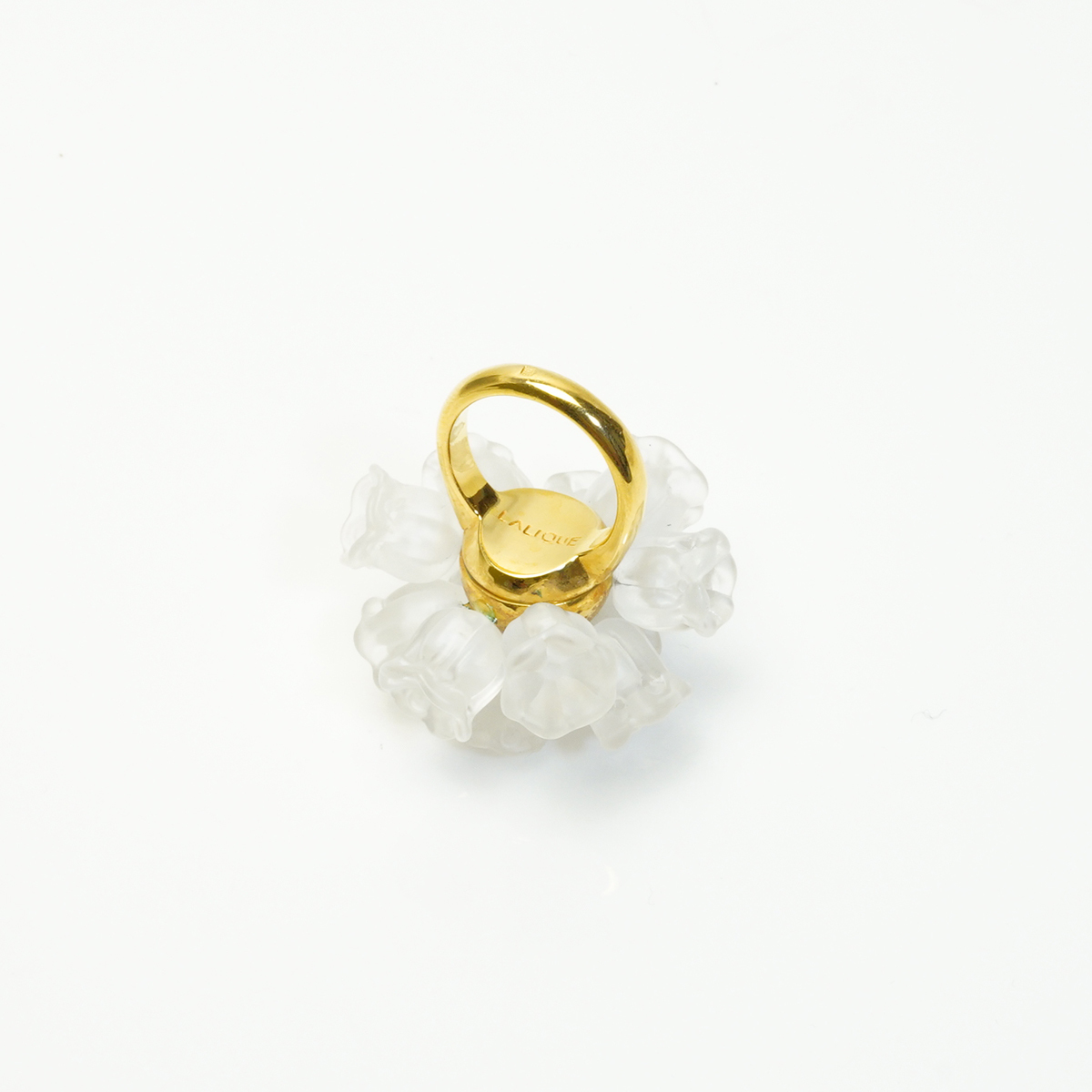 lalikmyuge ring .... bell orchid ring 9 number LALIQUE