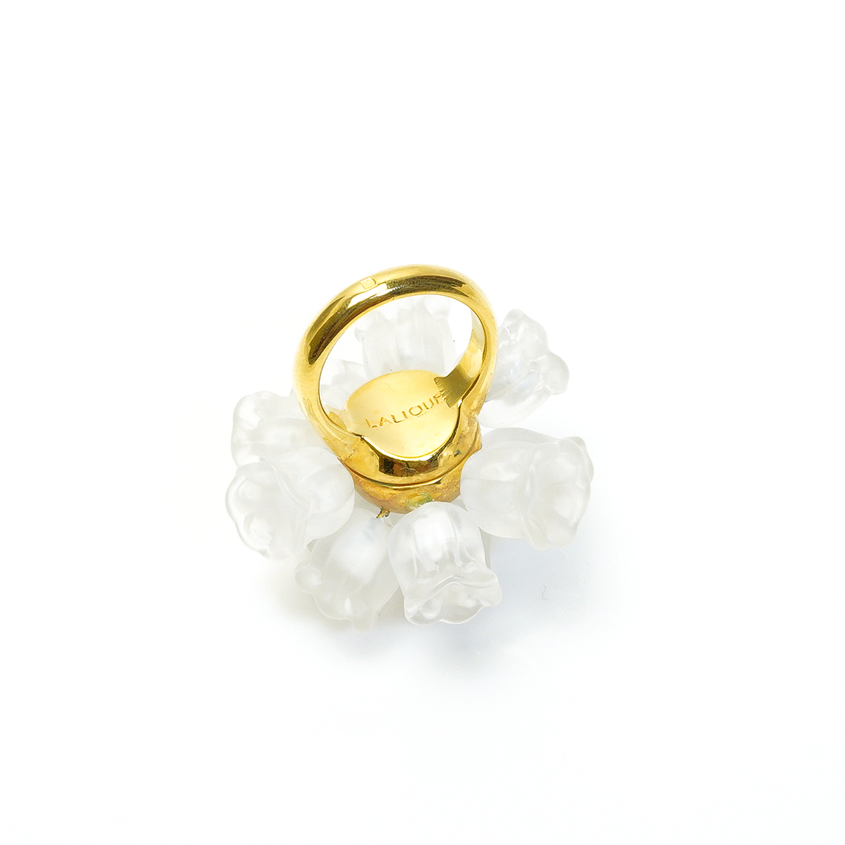 lalikmyuge ring .... bell orchid ring 9 number LALIQUE