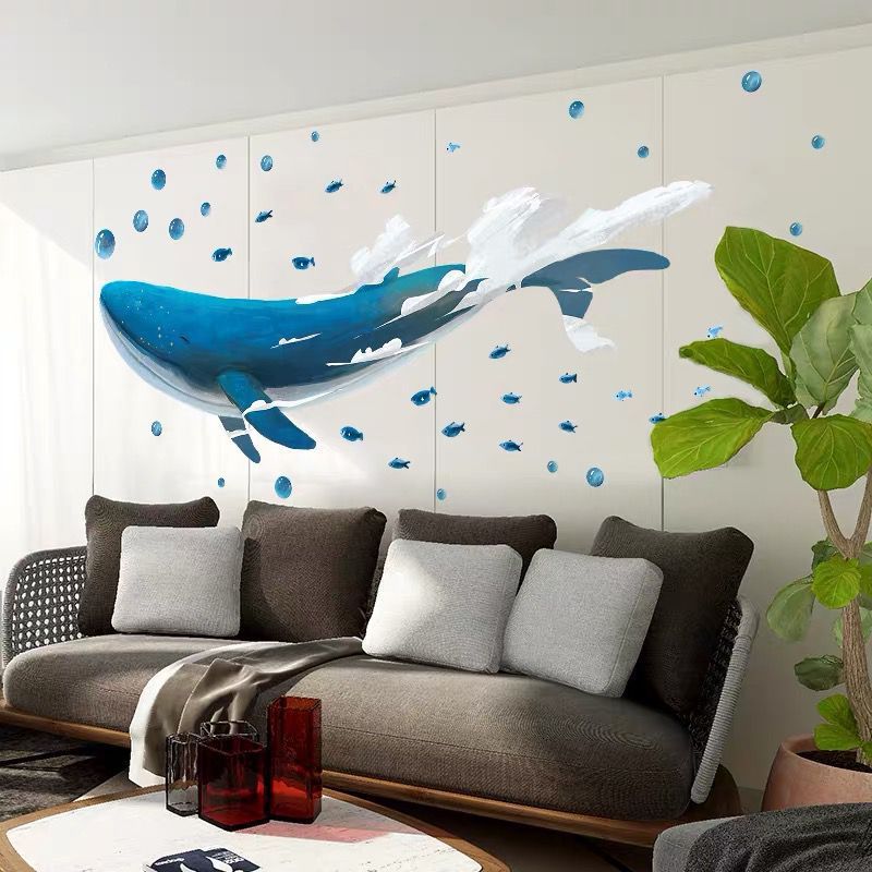 ウォールステッカー YGC009 クジラ 動物 癒す DIY 壁紙 インテリアシート 剥がせるシール 送料無料の画像4