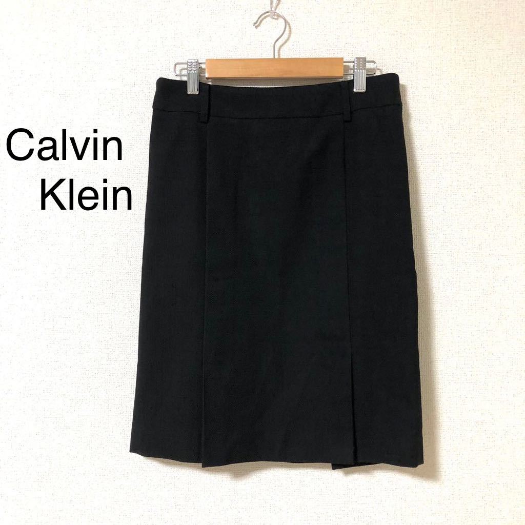 Calvin Klein カルバンクライン　ひざ丈　スカート　Lサイズ　ブラック_画像1