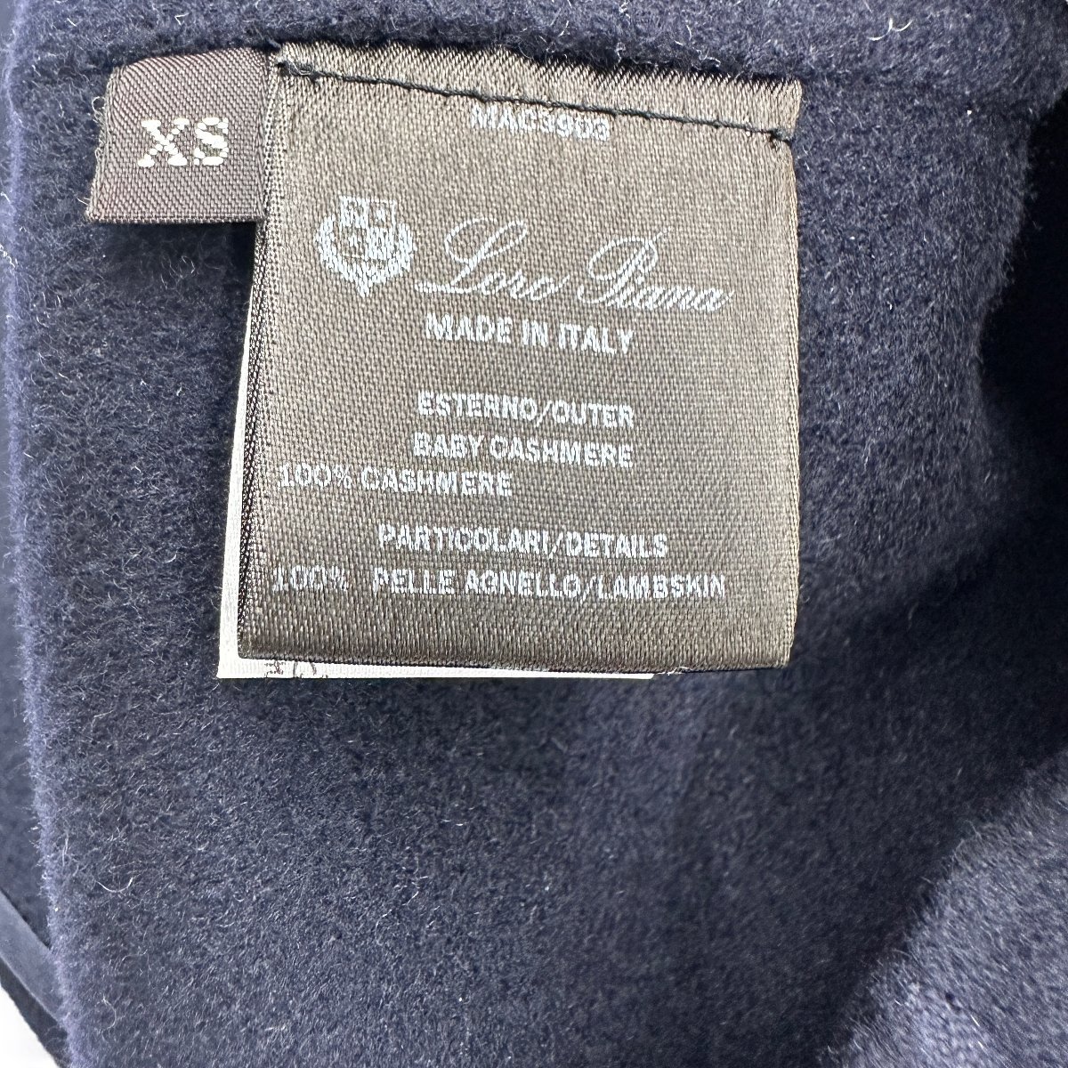 A821●極美品● LoroPiana　ロロピアーナ●定価1133000円●ローデンコート ベビーカシミヤ　FAG4540●XSサイズ　ネイビー●_画像8