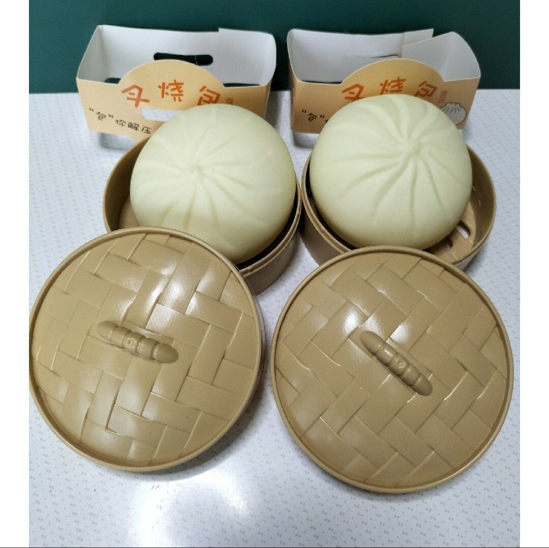 新品未使用2個セット ぷにぷに手触り肉まん ストレス解消 おもちゃ 握る グッズ 饅頭 ストレス発散 癒し スクイーズ