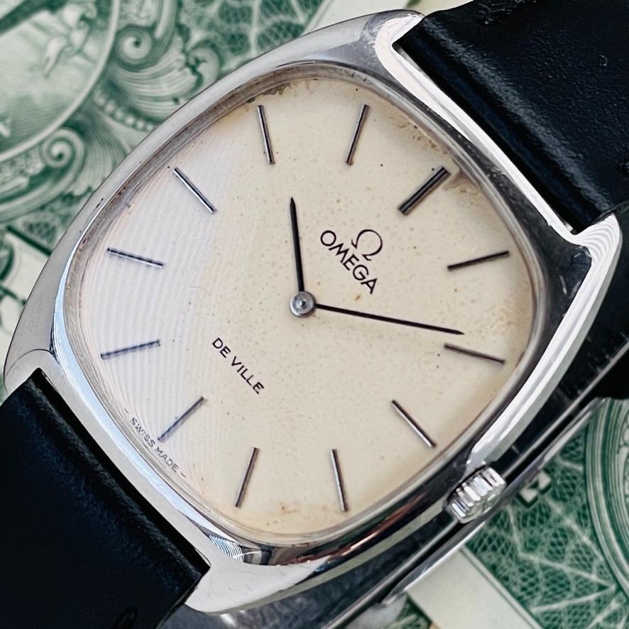腕時計メンズ中古オメガOMEGA手巻きデビルDe Villeアナログ高級ブランド紳士ヴィンテージ男性31mmホワイトU13