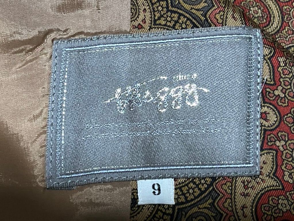 保存版】 maggy 高級品 9号 肩パッド スカートスーツ 100% 絹 スーツ