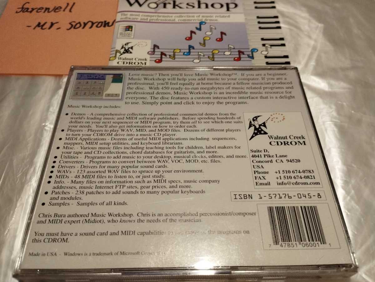 Music Workshop foreign record CD-ROM for WINDOWS Converters MIDI Players WAV Patches Samples