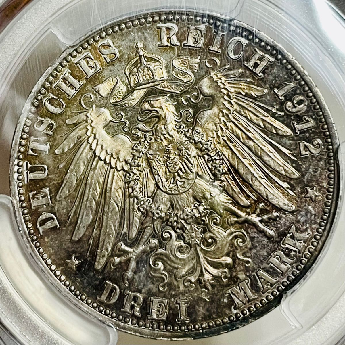 バイエルン 1912 ３マルク プルーフ銀貨 ドイツ  PR62 オットー１世