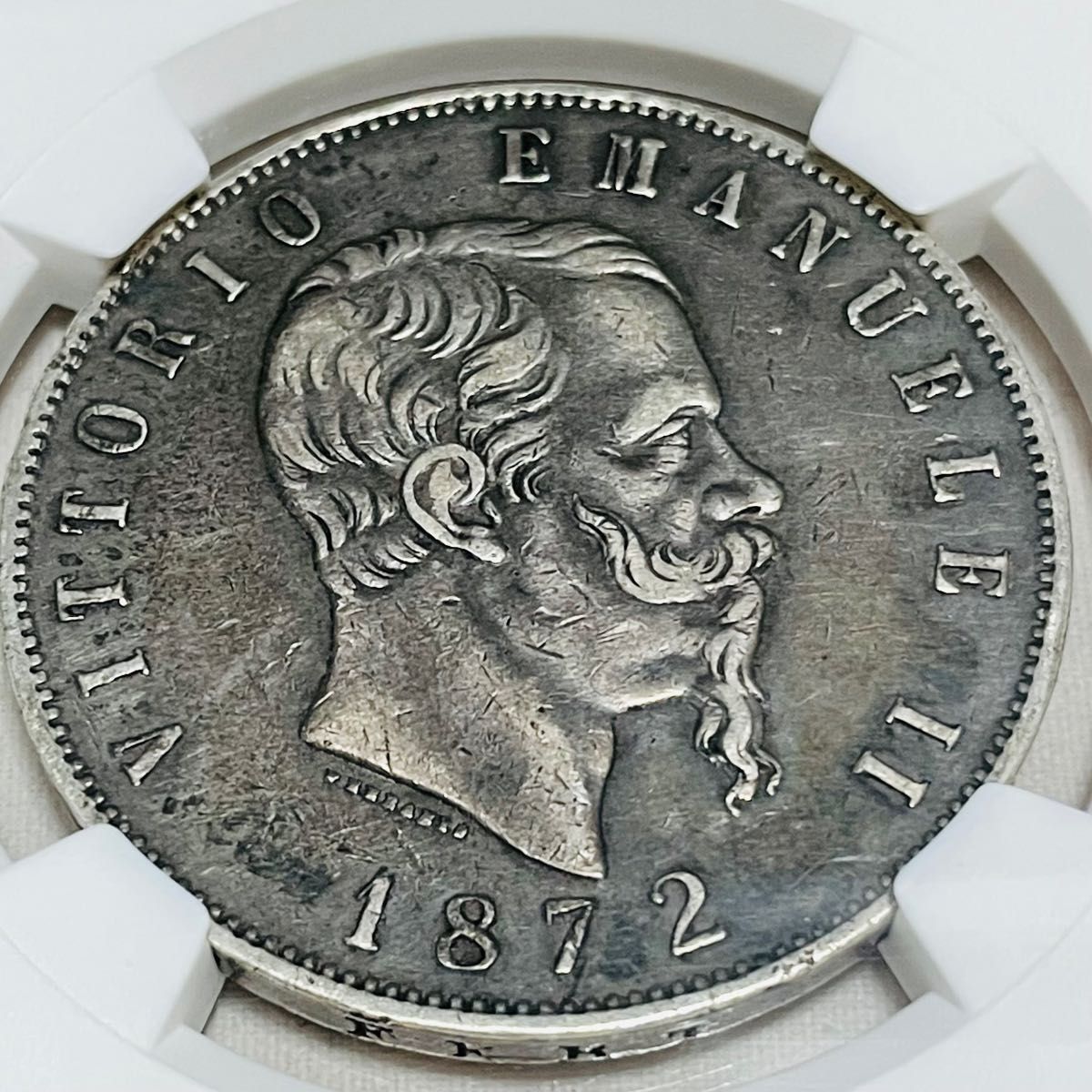 1872 イタリア 5リラ 大型銀貨 ヴィットリオ・エマニュエル2世 1872 イタリア 5リラ 大型銀貨 ヴィットリオ・エマニュエル2世