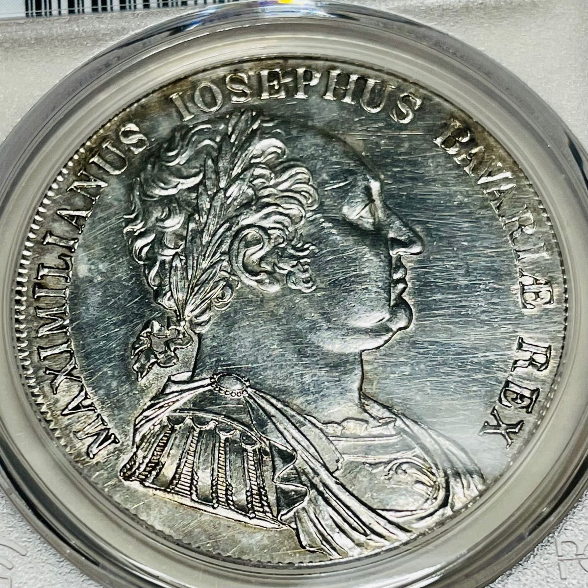 バイエルン 1818 ターラー大型銀貨 ドイツ PCGS UNC Details