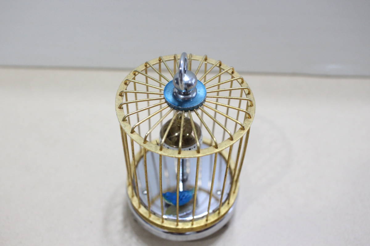 【動作品】国産「Made in Japan」　幸せの青い鳥　機械式鳥かご時計（カラクリ）_画像4