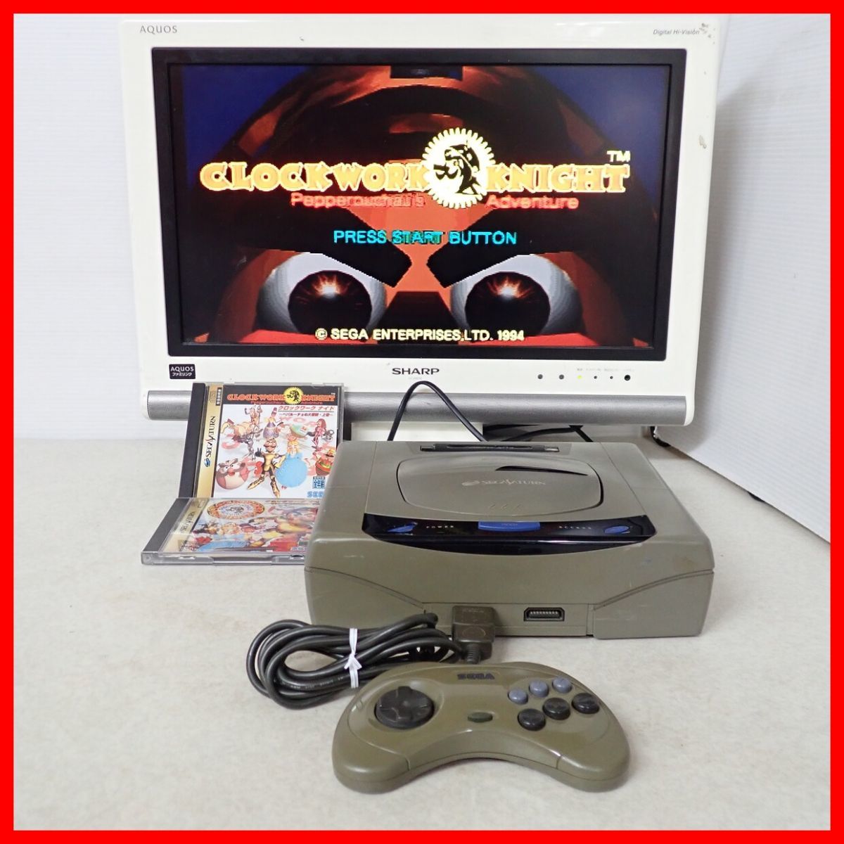 動作品 SS セガサターン 本体 HST-3210 + ソフト2本 まとめてセット