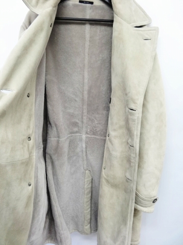  beautiful goods Tom Ford TOM FORD Ram mouton coat jacket suede light gray long outer sand beige size 56 men's 