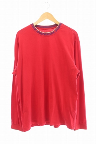 シュプリーム SUPREME 21SS Old English Collar Logo L/S Top オールド イングリッシュ カラー ロゴ 長袖Tシャツ M 赤 レッド☆AA★230908_画像1