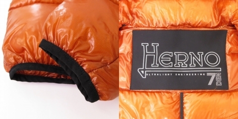 ヘルノ HERNO 7DEN ライトダウンジャケット フード 2way 軽量 ナイロン オレンジ 40 アウター ■ECS レディース_画像9