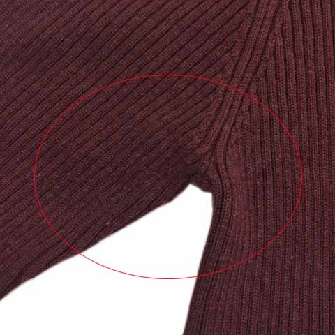  Urban Research URBAN RESEARCH sweater knitted pull over boat neck plain rib pe plum long sleeve Free purple purple lady's 