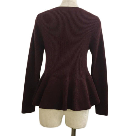  Urban Research URBAN RESEARCH sweater knitted pull over boat neck plain rib pe plum long sleeve Free purple purple lady's 