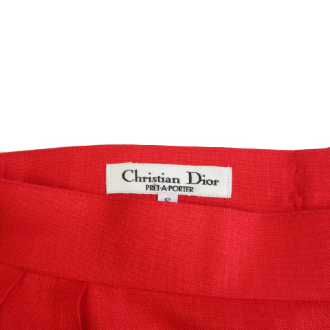  Christian Dior Christian Dior Vintage юбка тугой искусственный шелк linenS внутренний стандартный красный красный женский 