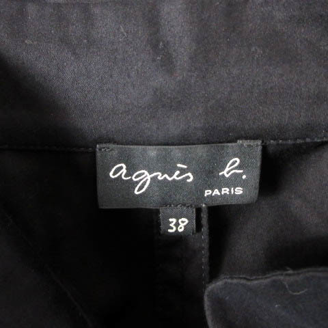 アニエスベー agnes b. 近年モデル シャツ ジャケット スタンドカラー 長袖 ブラック 黒 38 レディース_画像6