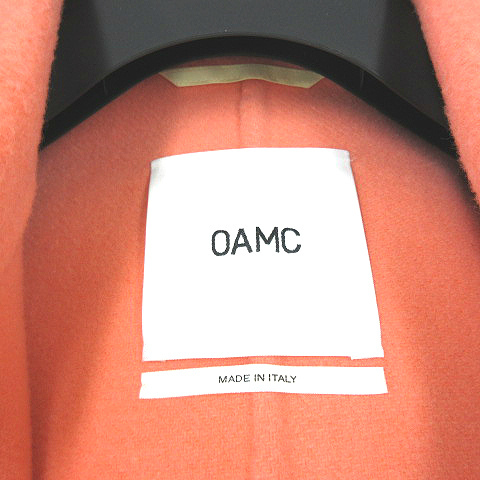 オーエーエムシー OAMC 22A28OAU34 フリース ウール ステンカラー コート サーモンピンク系 48 メンズ_画像3