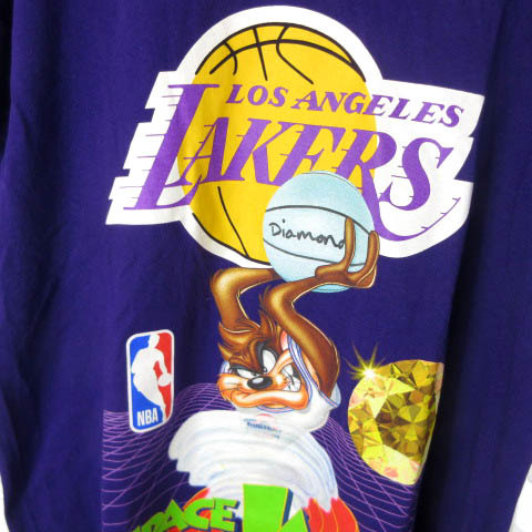 ダイアモンドサプライ DIAMOND SUPPLY NBA SPACE JAM LA LAKERS レイカーズ Tシャツ カットソー 半袖 紫 パープル L ■GY99 メンズ_画像3
