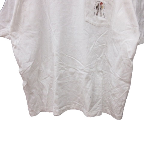 スポルディング SPALDING Tシャツ カットソー クルーネック ワンポイント 刺繍 七分袖 XL 白 ホワイト 黒 ブラック /MS メンズ_画像3