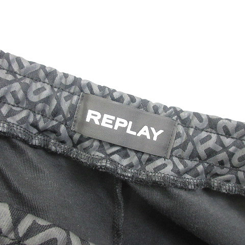 リプレイ REPLAY Ｒモノグラム パンツ 総柄 M9743E.000.73760 黒 ブラック XL メンズ_画像3