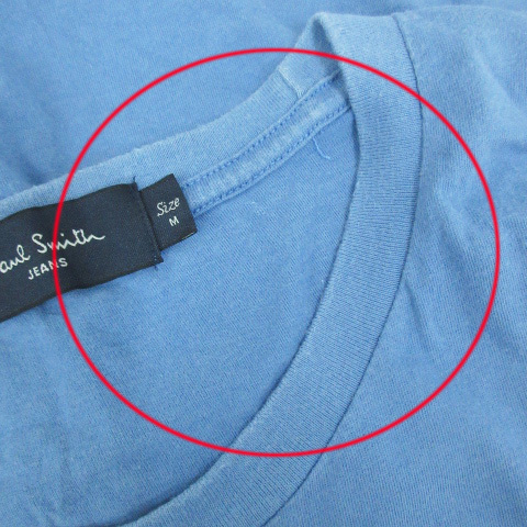 ポールスミスジーンズ Paul Smith JEANS Tシャツ カットソー 半袖 ラウンドネック プリント M 青 ブルー /FF29 メンズ_画像5