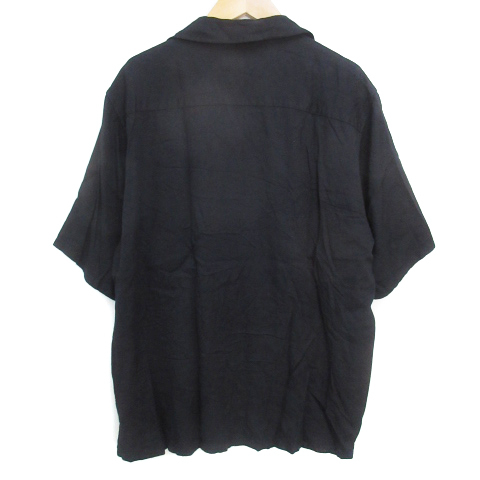 フリークスストア FREAKS STORE カジュアルシャツ 半袖 オープンカラー 無地 M 黒 ブラック /FF27 メンズ_画像2