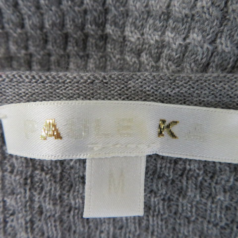  paul (pole) kaPAULE KA knitted cut and sewn short sleeves U neck plain wool M gray /YK24 lady's 