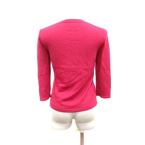  Untitled UNTITLED knitted cut and sewn V neck long sleeve wool 2 pink /YK lady's 