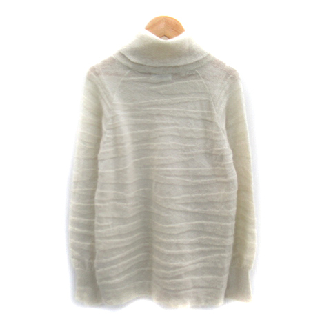  Viaggio Blu Viaggio Blu knitted cut and sewn long sleeve ta-toru neck .. feeling moheya wool .2 eggshell white /SY3 lady's 