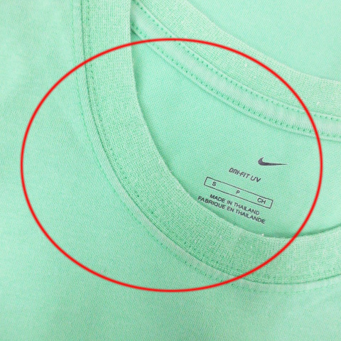 ナイキ NIKE Tシャツ カットソー 半袖 クルーネック ロゴプリント S 黄緑 ライトグリーン /FF50 レディース_画像5