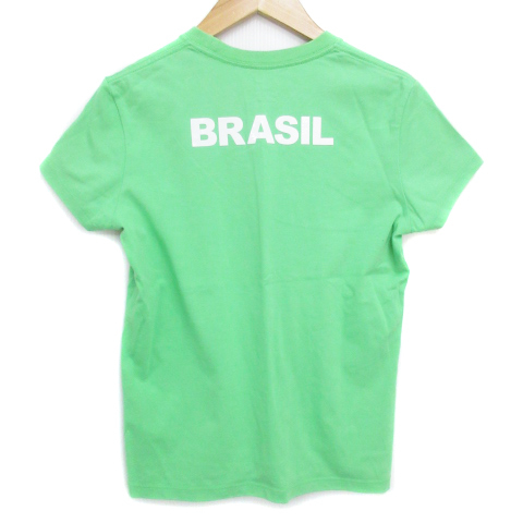 ナイキ NIKE Tシャツ カットソー 半袖 クルーネック ロゴプリント S 黄緑 ライトグリーン /FF50 レディース_画像2