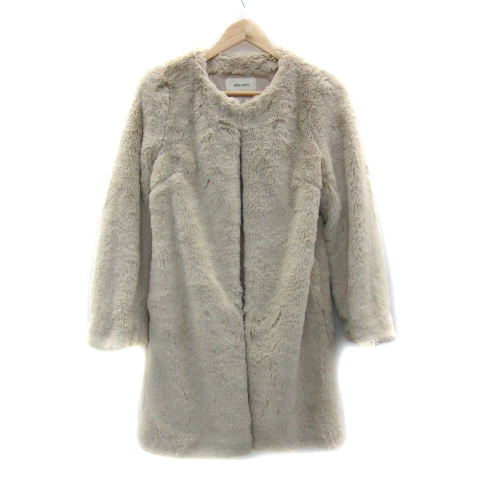  Royal party ROYAL PARTY fake fur coat no color coat long height plain F light beige /YS2 #MO lady's 