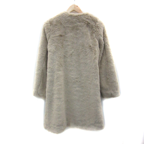  Royal party ROYAL PARTY fake fur coat no color coat long height plain F light beige /YS2 #MO lady's 