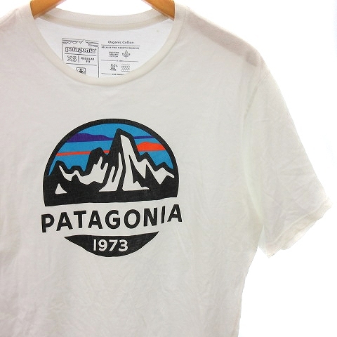 パタゴニア Patagonia Tシャツ カットソー レギュラーフィット 半袖 プリント ロゴ コットン 白 ホワイト XS ■GY01 メンズ_画像2