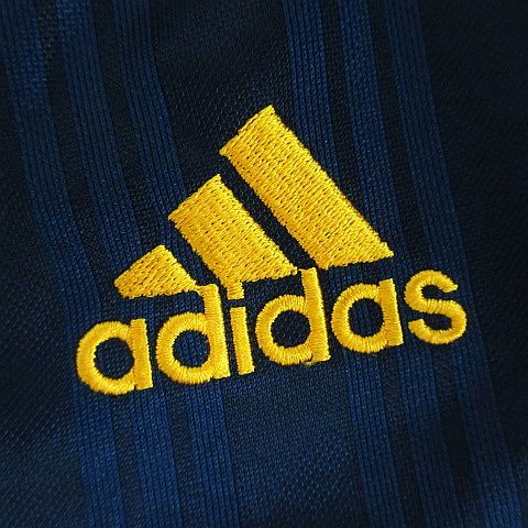 アディダス adidas ジャージ ジャケット 長袖 ジップアップ シャドーストライプ ロゴ XO ネイビー×オレンジ スポーツウェア ※EKM メンズ_画像5