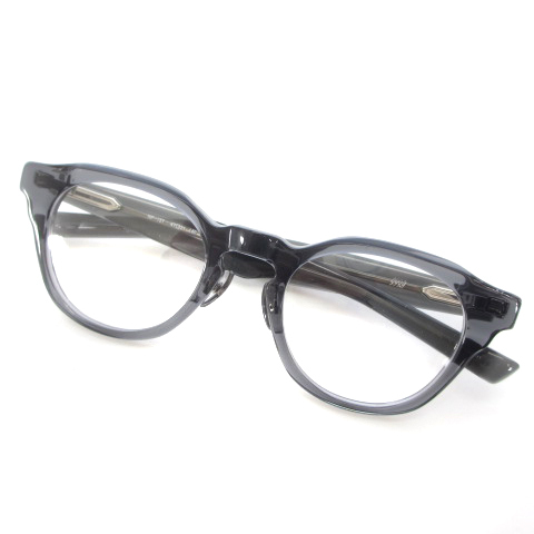 未使用品 フォーナインズ 999.9 NP-157 メガネ めがね 眼鏡 クリスタルスモーク ウェリントン 度なし 47□21 グレー メンズ_画像1