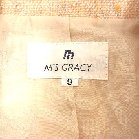 エムズグレイシー M'S GRACY ステンカラージャケット 総裏地 ウール 9 黄色 イエロー /YK ■MO レディース_画像6