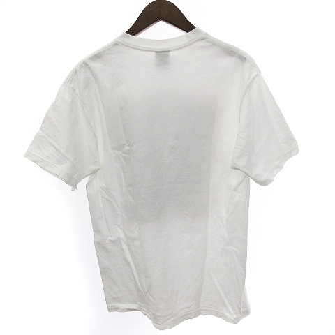 ステューシー STUSSY UNDEFEATED コラボ Tシャツ カットソー 半袖 丸首 スカル プリント コットン 白 ホワイト M メンズ_画像2
