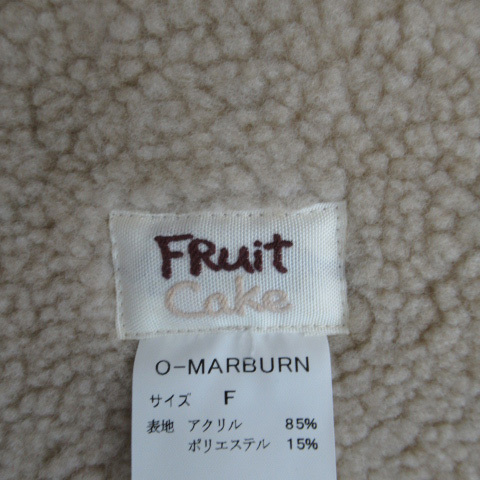 未使用品 フルーツケイク FRUIT CAKE Cher フェイクムートンコート ミドル丈 フード付き F ダークブラウン /SM47 レディース_画像4