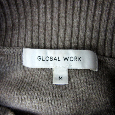 グローバルワーク GLOBAL WORK ニット セーター 長袖 ボトルネック 無地 M ベージュ /YS25 メンズ_画像5