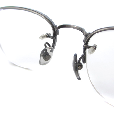 未使用品 フォーナインズ 999.9 O-50T メガネ めがね 眼鏡 ハーフリム 度なし シルバーカラー 48□21 アイウェア メンズ_画像6