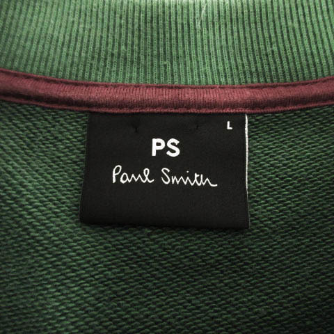  Paul Smith PAUL SMITH футболка тренировочный круглый вырез длинный рукав лошадь нашивка распределение цвета зеленый зеленый темно-красный темно-синий серия L мужской 
