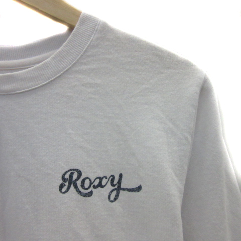  Roxy ROXY футболка cut and sewn длинный рукав раунд шея задний принт большой размер S белый белый темно-синий темно-синий /YS36 женский 