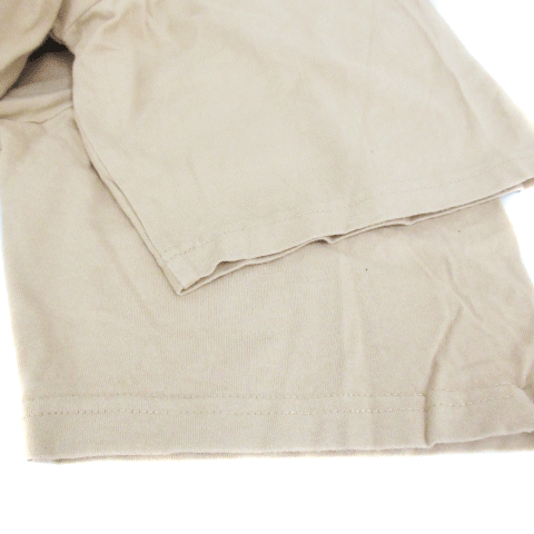 カッパ kappa Tシャツ カットソー 半袖 ラウンドネック ロゴ バックプリント L ベージュ 黒 ブラック /FF31 メンズ_画像4