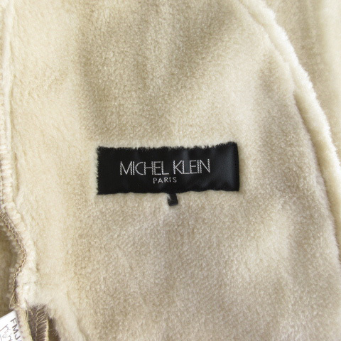 エムケー ミッシェルクラン MK MICHEL KLEIN コート フェイクムートン フェイクファー 38 茶 ブラウン レディース_画像4