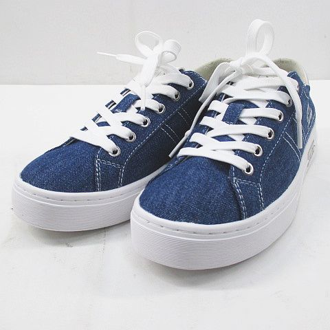 アルマーニエクスチェンジ A/X ARMANI EXCHANGE xdx056 xv351 ローカット スニーカー 36 ブルー キャンバス地 レディース_画像1