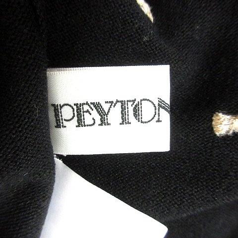 ペイトンプレイス PEYTON PLACE ニット カットソー 刺繍 リボン柄 長袖 M 黒 ブラック /MN レディース_画像5