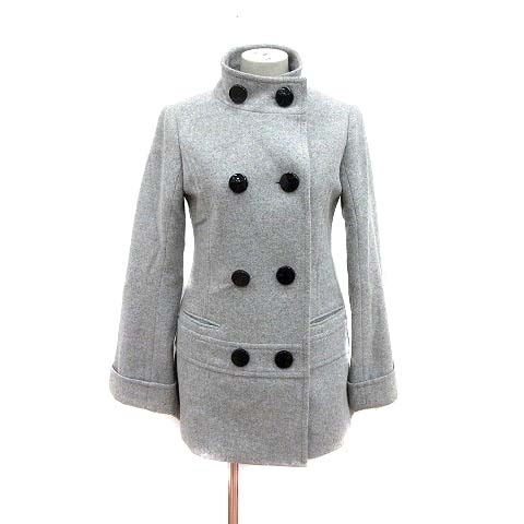  J &a-ruJ&R stand-up collar jacket double total lining wool cashmere .M gray /YK #MO